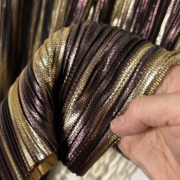 Alice + Olivia NWOT Elba Cropped Wide Leg Pant Size XS in Brown and Gold - Picture 4 of 10